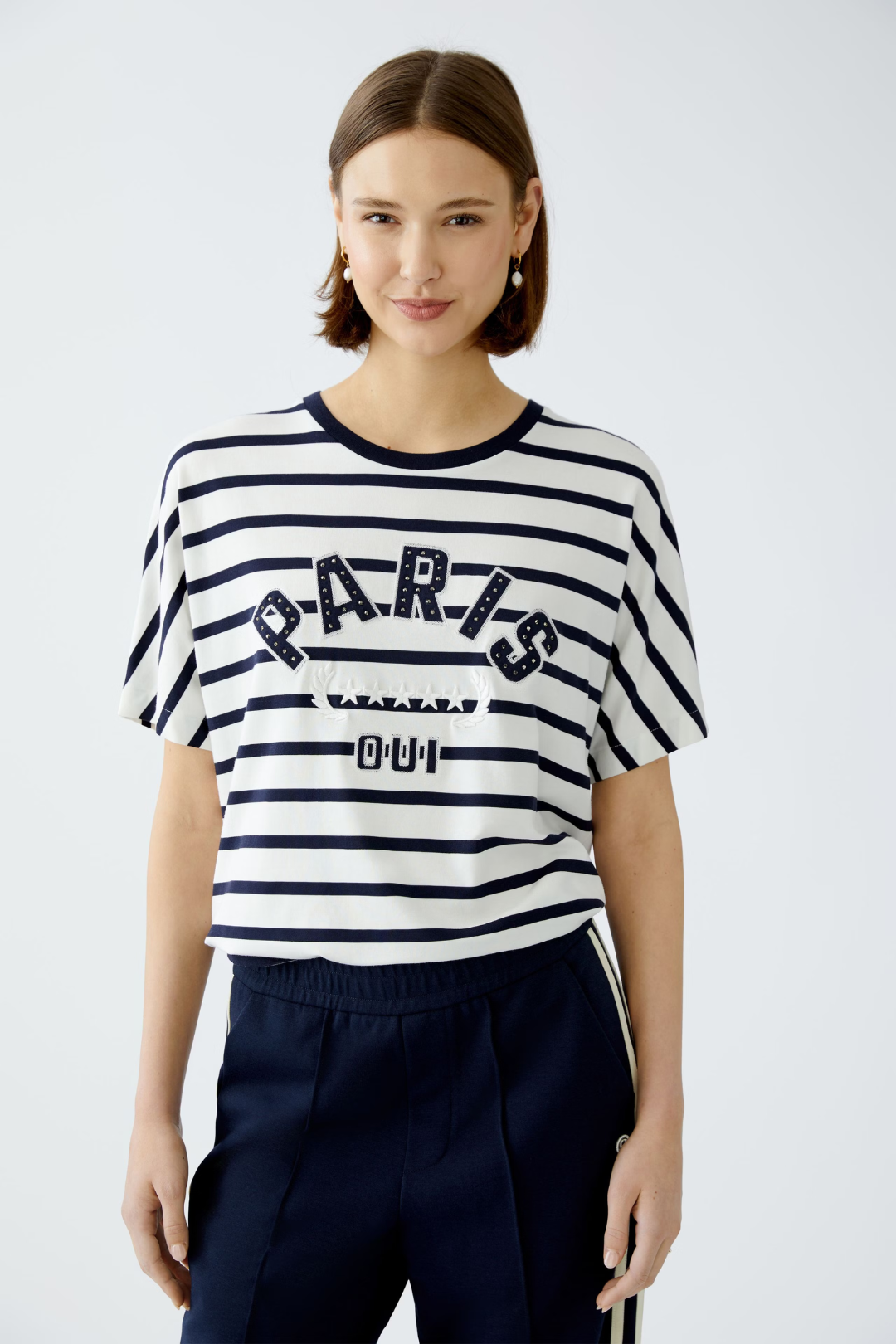 Oui White/Blue Paris T-Shirt