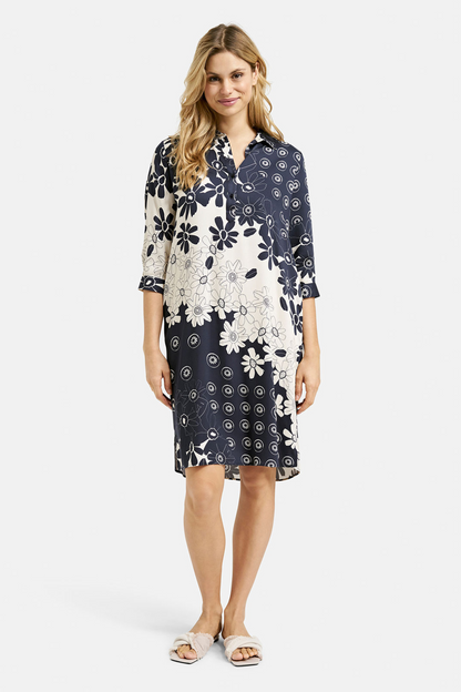 Milano Navy Flower Print Dress