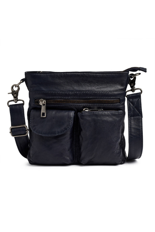 Depeche Navy Front Pockets Cross Over Bag