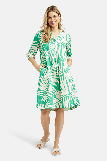 Milano Apple Leaf Print V-Neck Dress