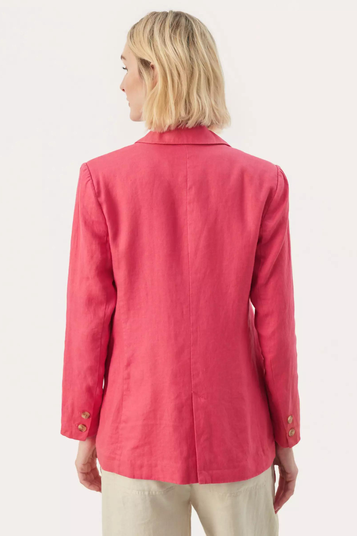 Part Two Nyan Claret Red Linen Jacket