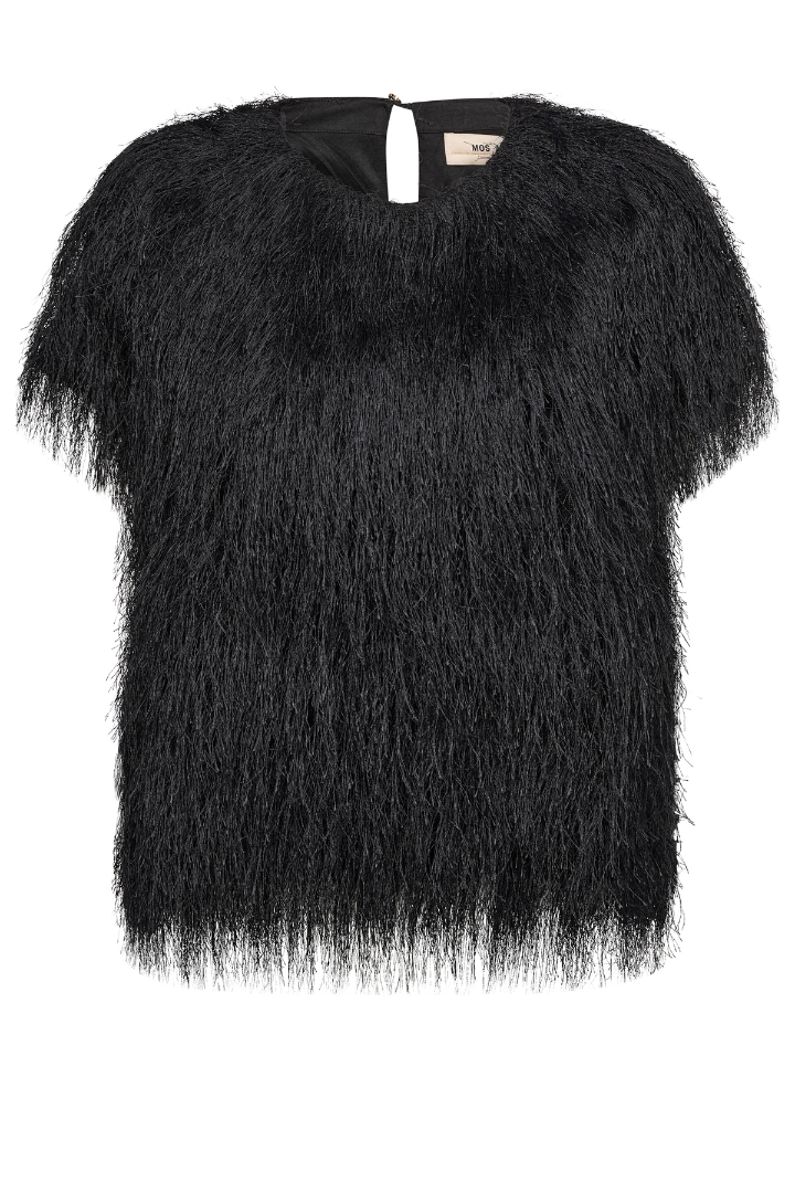 Mos Mosh Brim Black Faux Fur T-Shirt