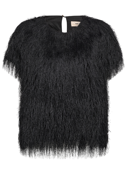 Mos Mosh Brim Black Faux Fur T-Shirt