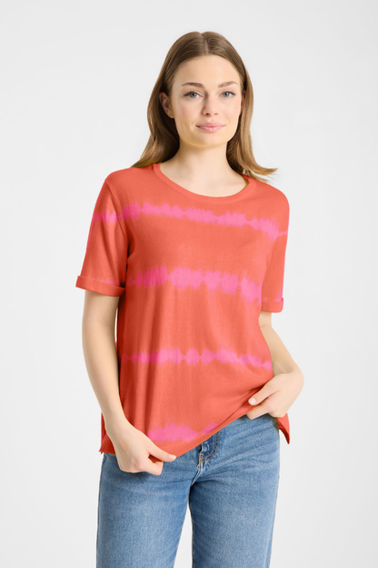 FF Tiger Orange SS Knit Top