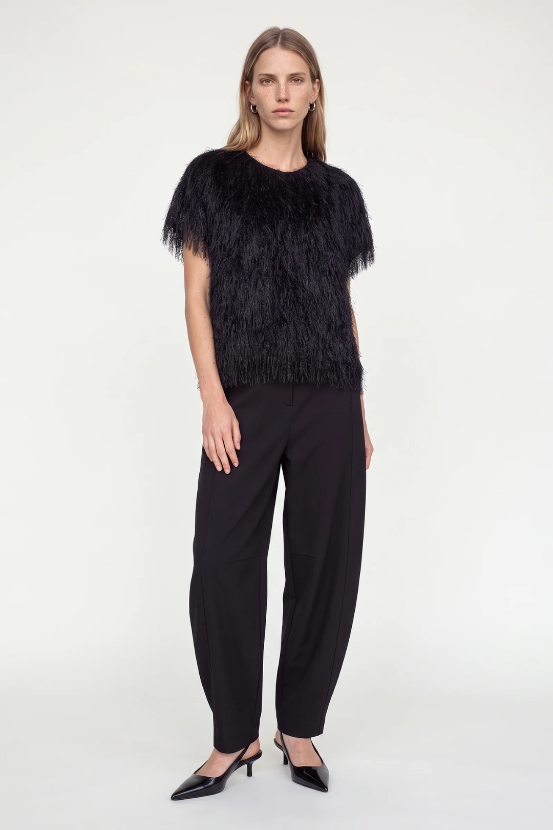 Mos Mosh Brim Black Faux Fur T-Shirt