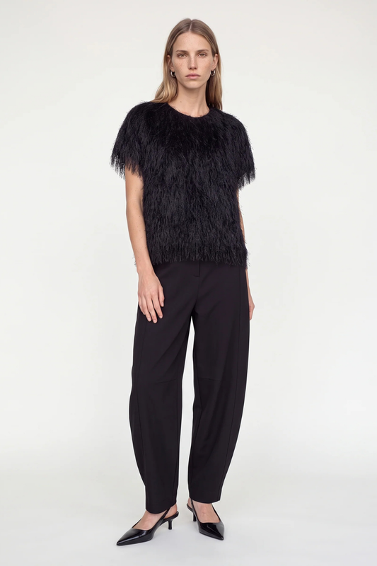 Mos Mosh Brim Black Faux Fur T-Shirt