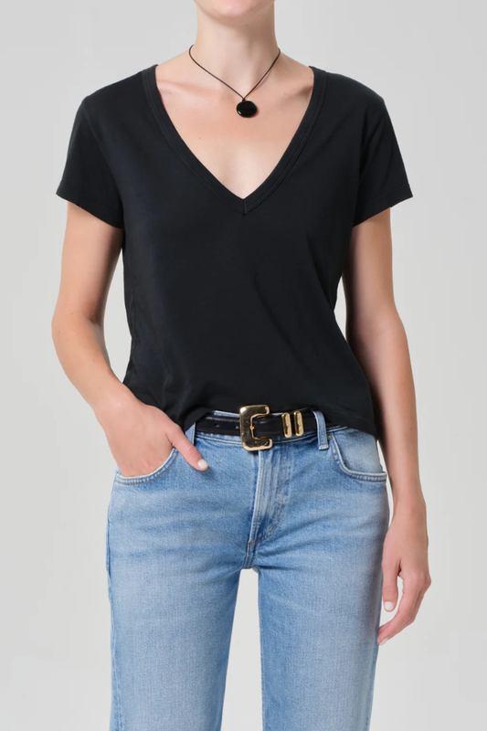 Citizens of Humanity Hara Black V Neck Tee