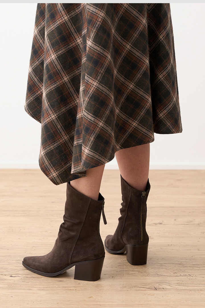 Paul Green Mocca Soft Suede Heeled Boot