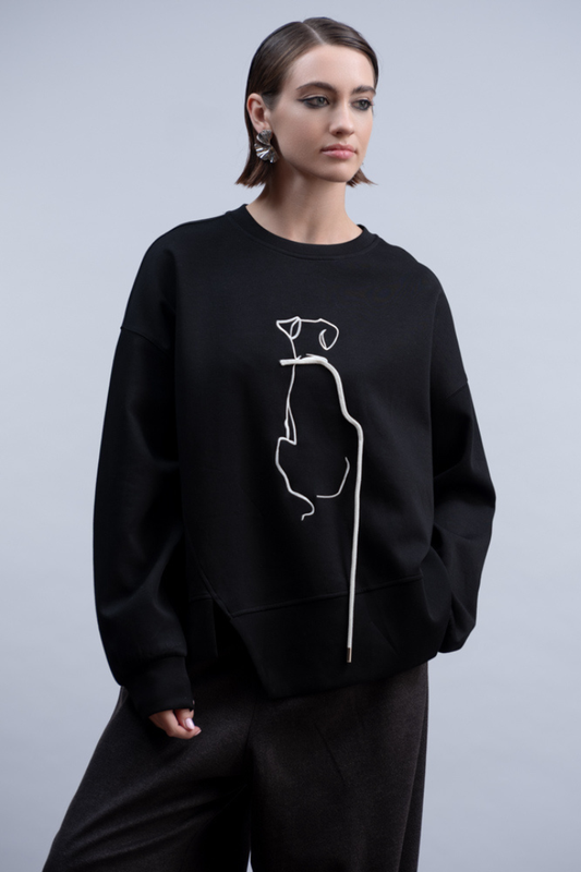 Haako Black/White Dog Sweatshirt H2002