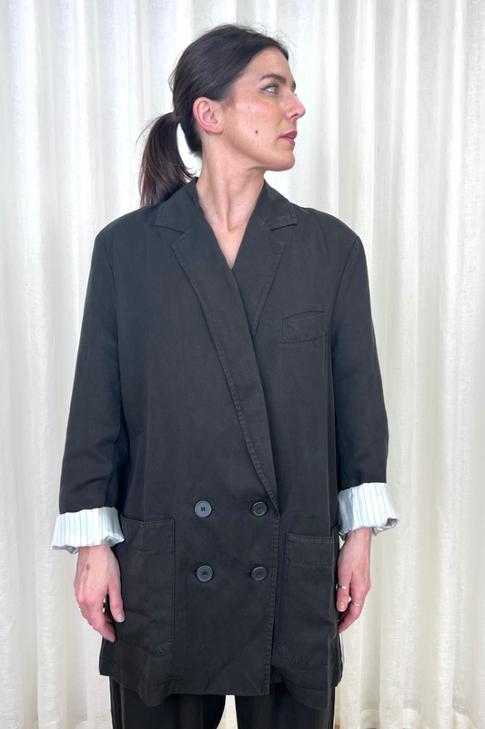 Lurdes Bergada Black Oversized Boyfriend Blazer