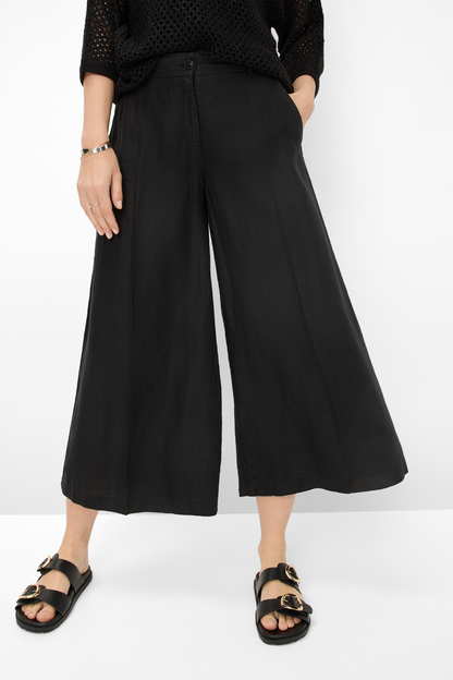 Brax Melli Black Linen Wide Culotte