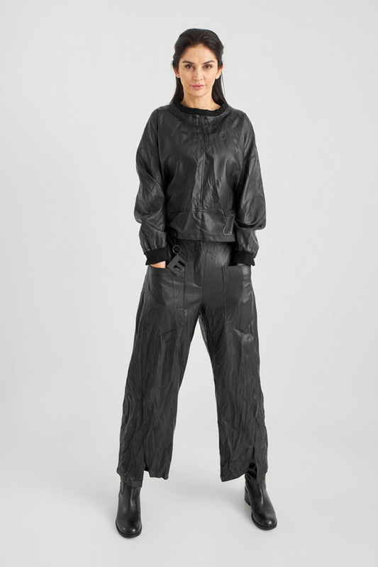 Elsewhere Black Round Shaped Trousers