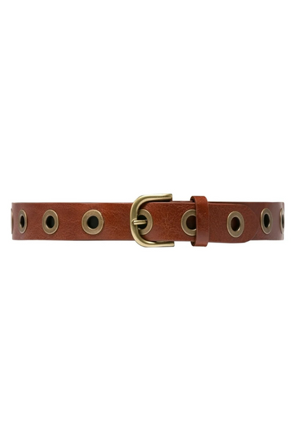 Depeche Cognac Large Eyelets Jeans Belt