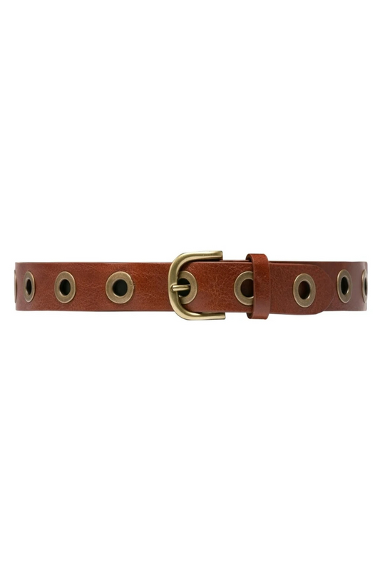 Depeche Cognac Large Eyelets Jeans Belt