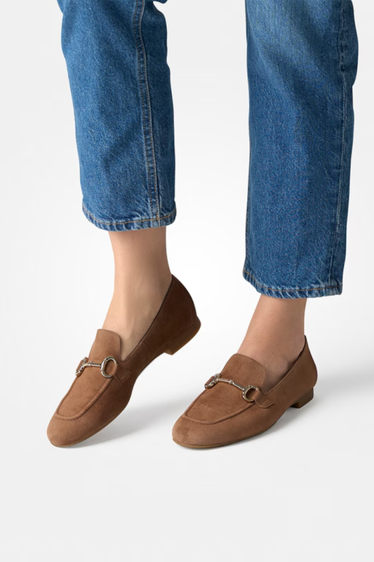 Paul Green Brown/Gold Samtziege Loafer Shoe