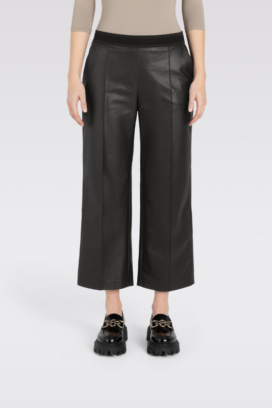 Mac Chiara Smart  Black Leatherette Trousers