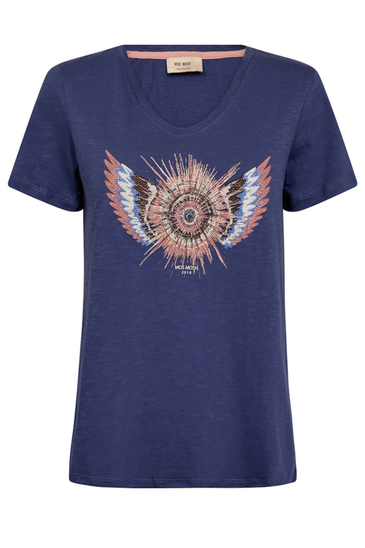 Mos Mosh Romi Crown Blue Gethi Glam T-Shirt
