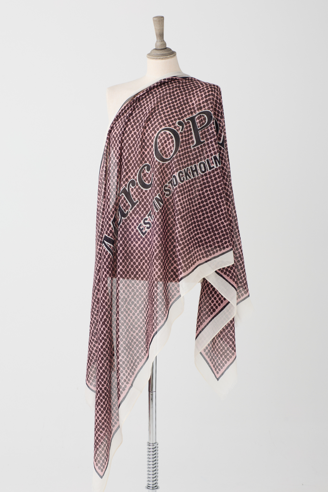Marc O'Polo Pink Multi Spot/Logo Scarf