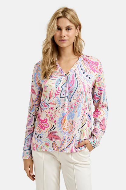 Milano Colourful Print V-Neck Blouse