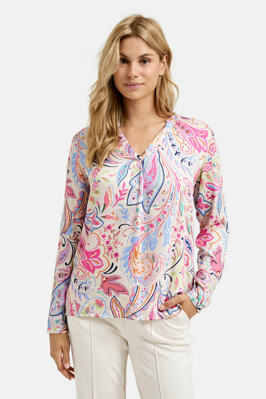 Milano Colourful Print V-Neck Blouse