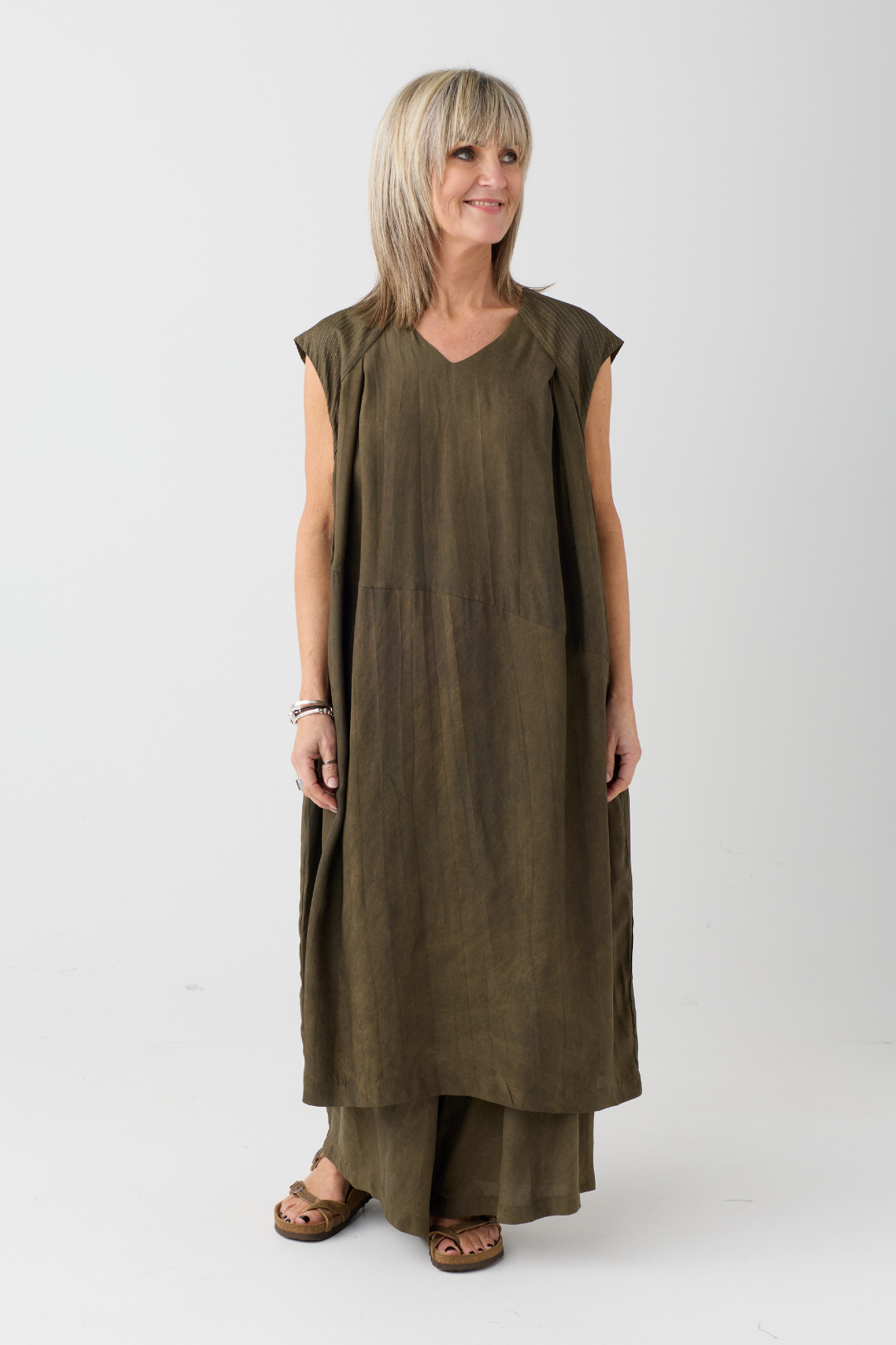 el2 Dark Olive Oversized Dress 3084