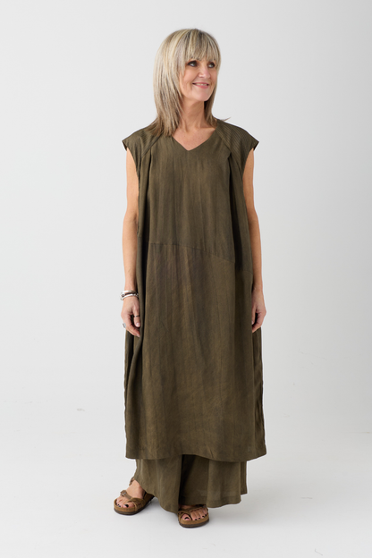 el2 Dark Olive Oversized Dress 3084