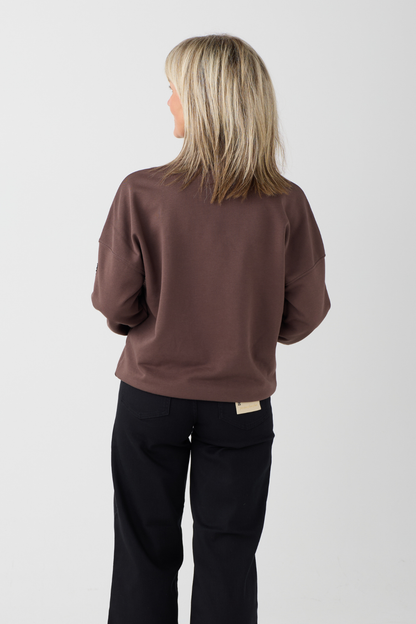 Margittes Brown Sequin Spot Sweatshirt