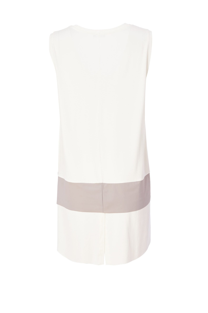Naya Cream & Mink Long Cami Top with Contrast Panel