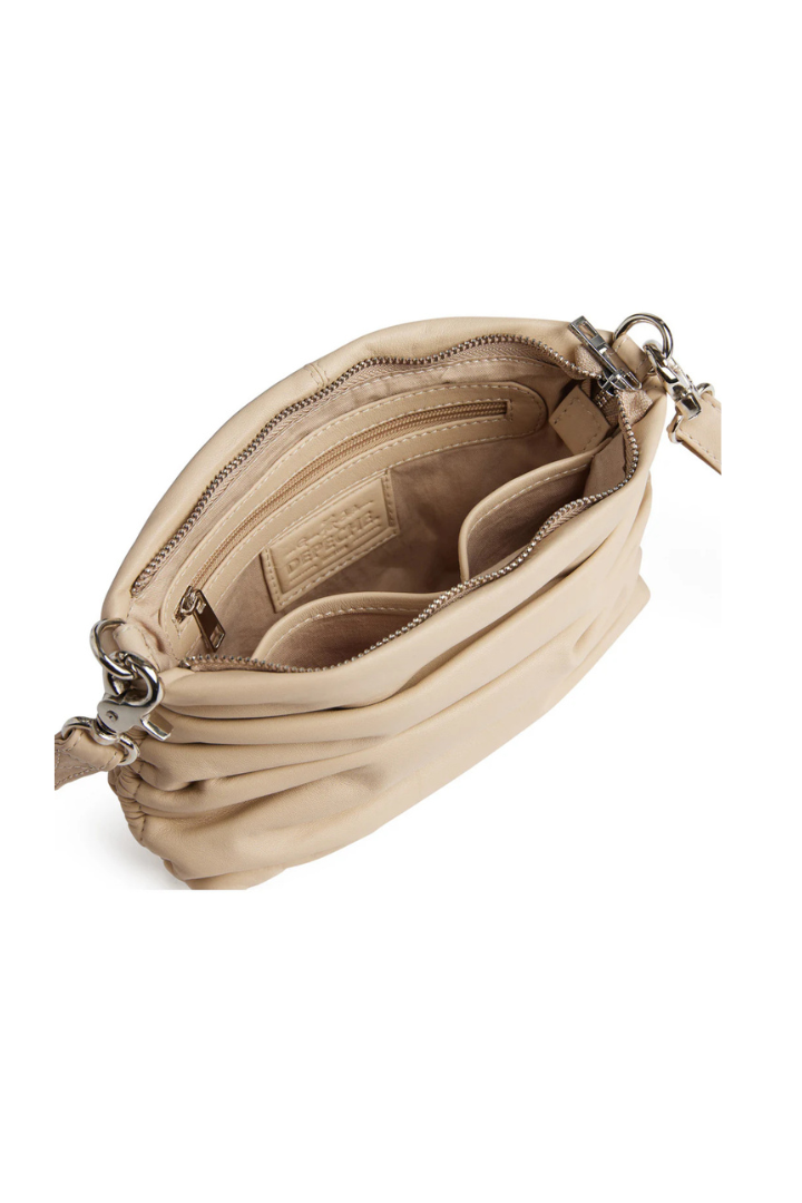 Depeche Vanilla Ruched Clutch Bag