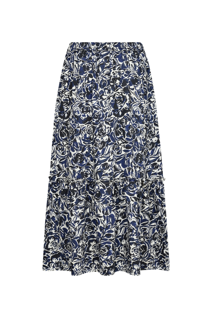 Part Two Nadeem Navy Rose Print Skirt