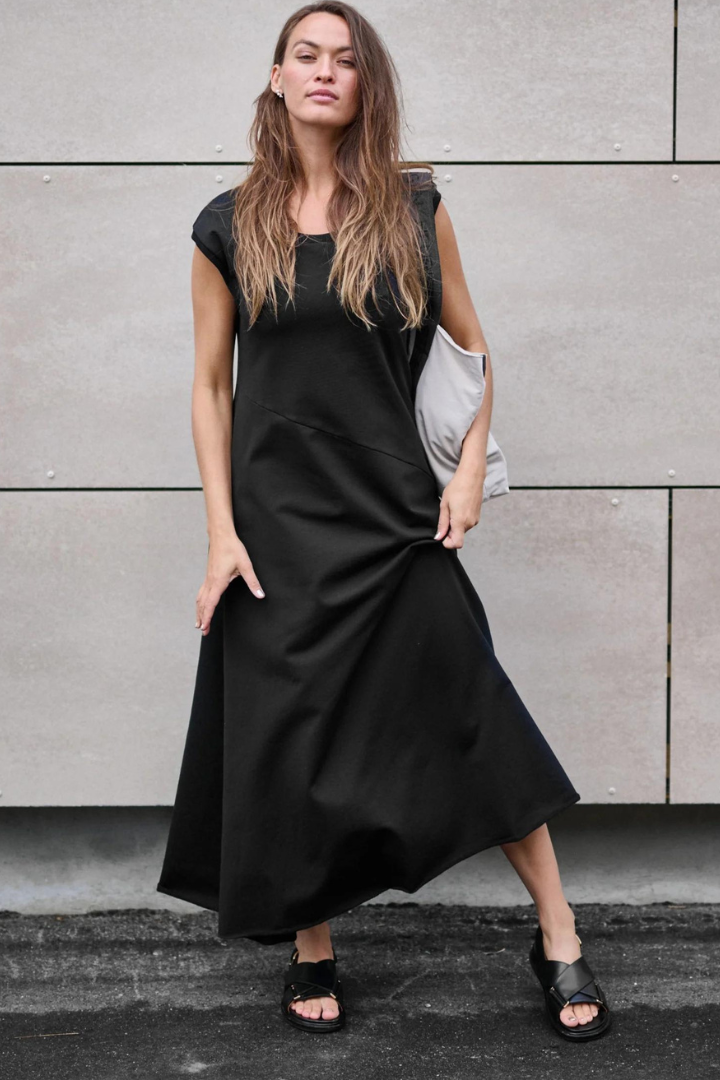 Henriette Steffensen Black A Line Sweat Dress