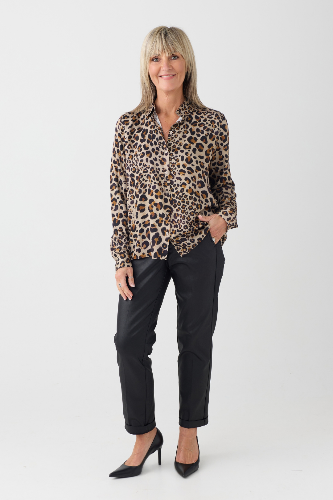 Milano Caramel Animal Print Blouse