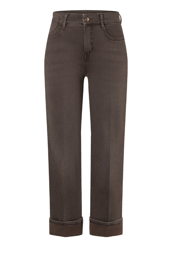 Mac Laura Brown/Stone Turn-Up Glitter Jeans