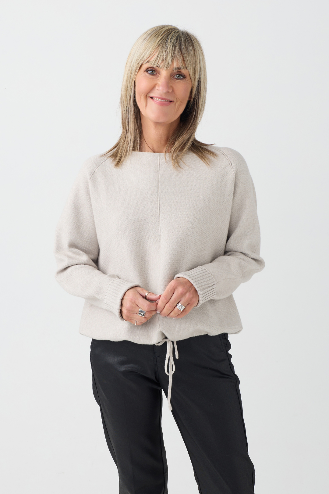 Milano Sand Drawstring Hem Jumper