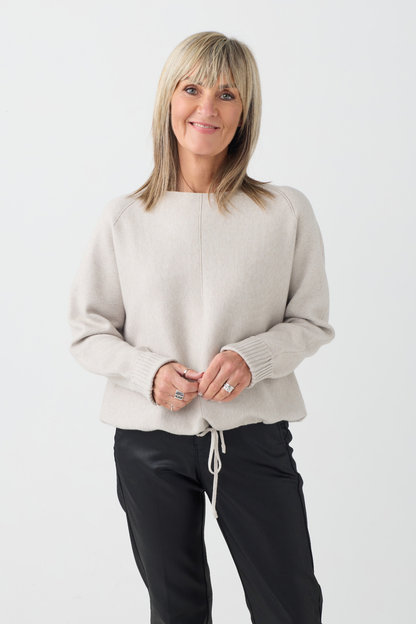 Milano Sand Drawstring Hem Jumper