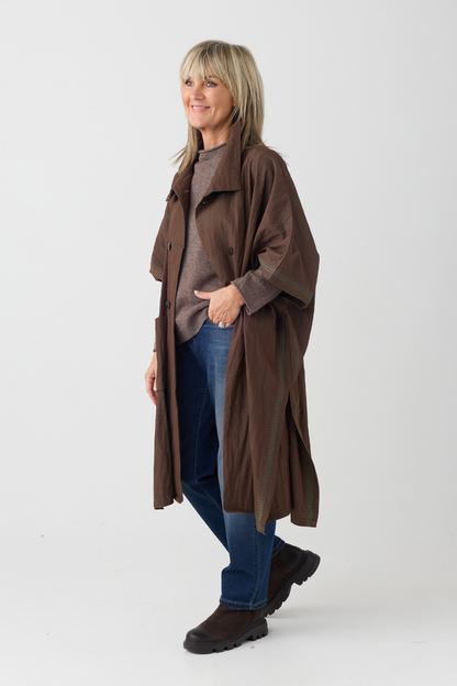 el2 Dark Tan Long Jacket 5089
