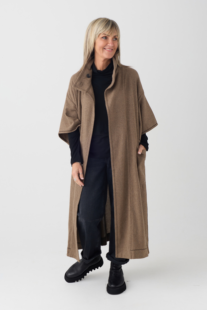 el2 Soft Camel Sleeveless Jacket 5067