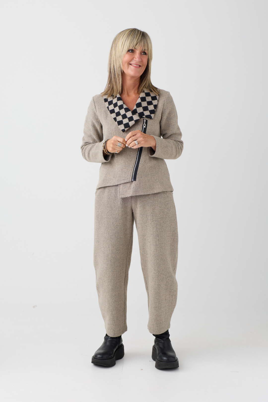 My Soul Sand/Check Crincle Jacket 2132