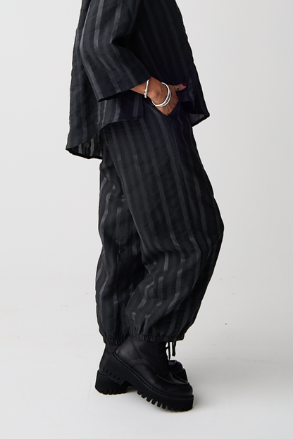 Ozai n Ku Black Stripe Trousers