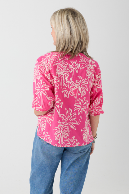 Milano Pink Print Raglan Sleeve Blouse