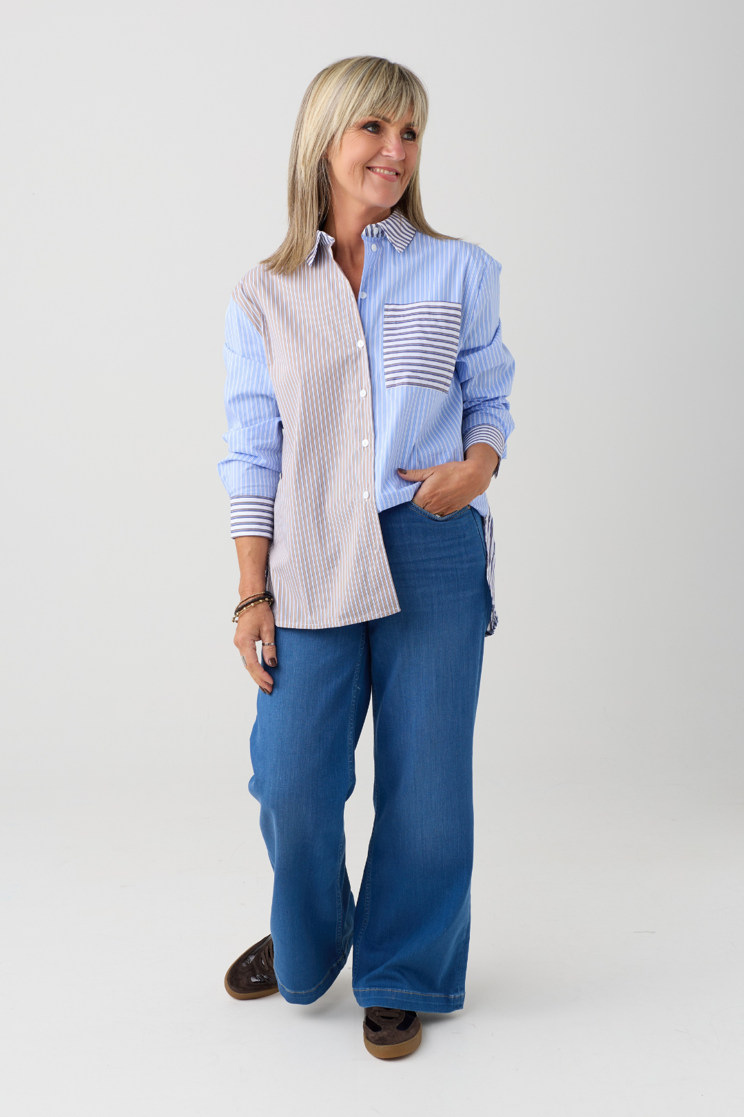 TSP Blue/White/Brown Stripe Shirt