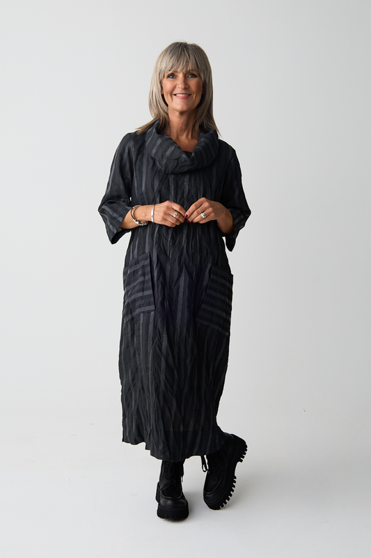 Ozai n Ku Black Stripe Dress