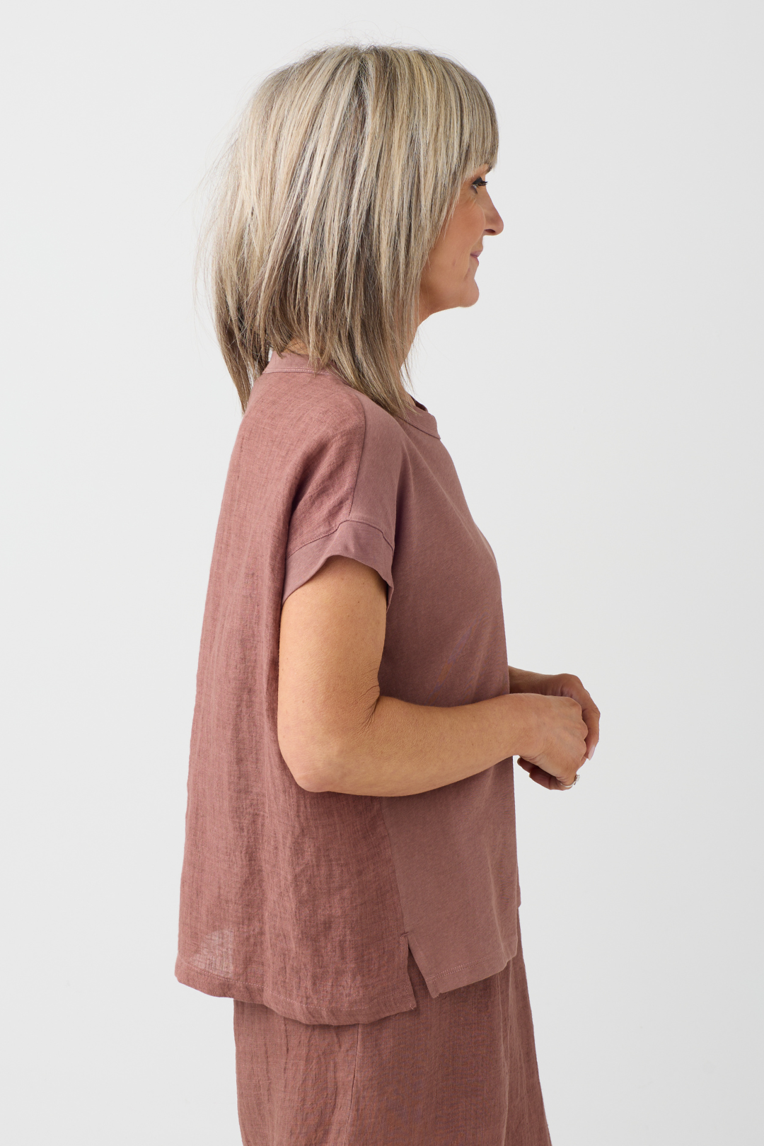 el2 Rosy Brown Linen Back Top 1008