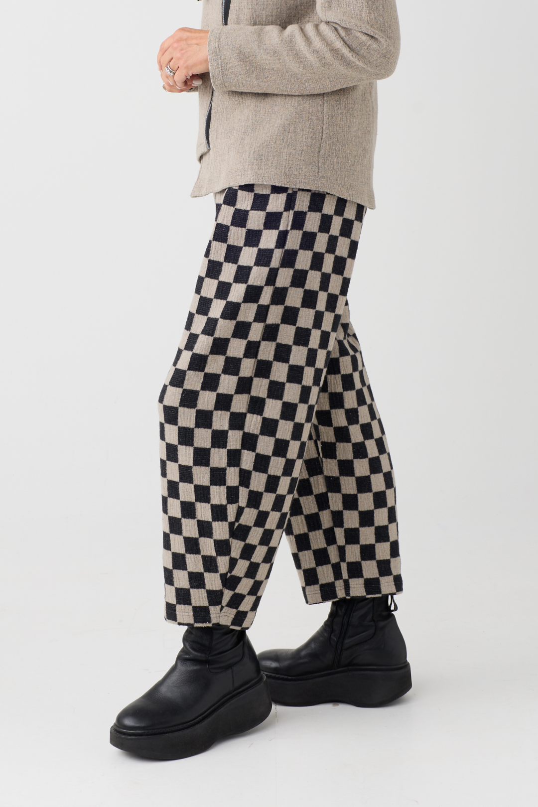 My Soul Check Crincle Trousers 4161