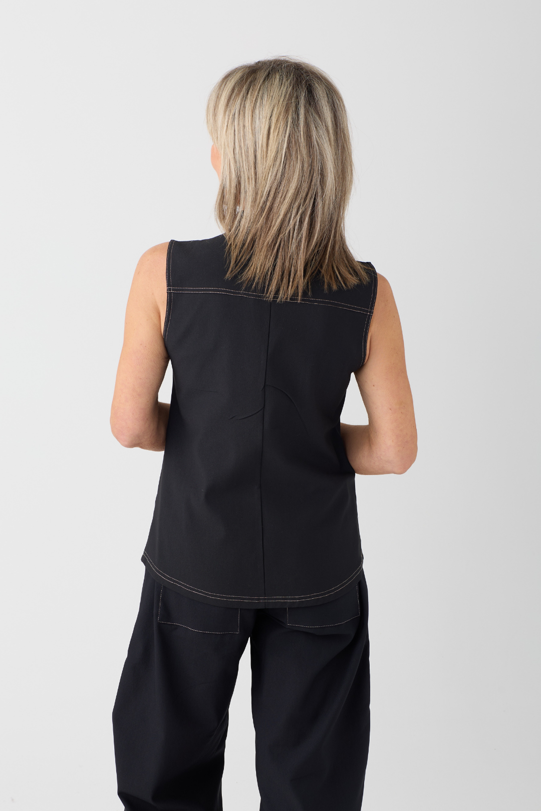 My Soul Black Stretch Waistcoat 7026