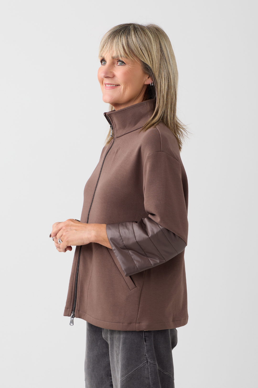 Margittes Brown Zip-Up Jacket