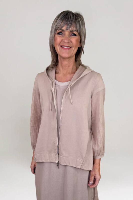 European Culture Toffee Zip Up Hoodie