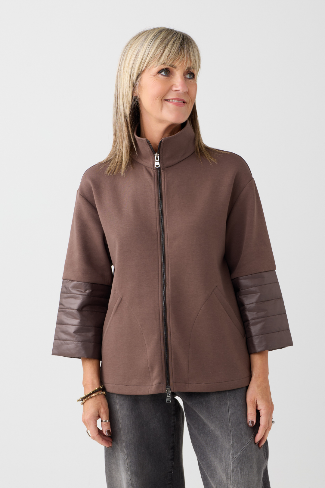 Margittes Brown Zip-Up Jacket