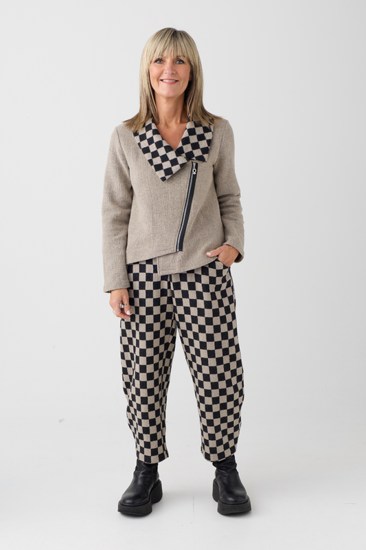 My Soul Check Crincle Trousers 4161