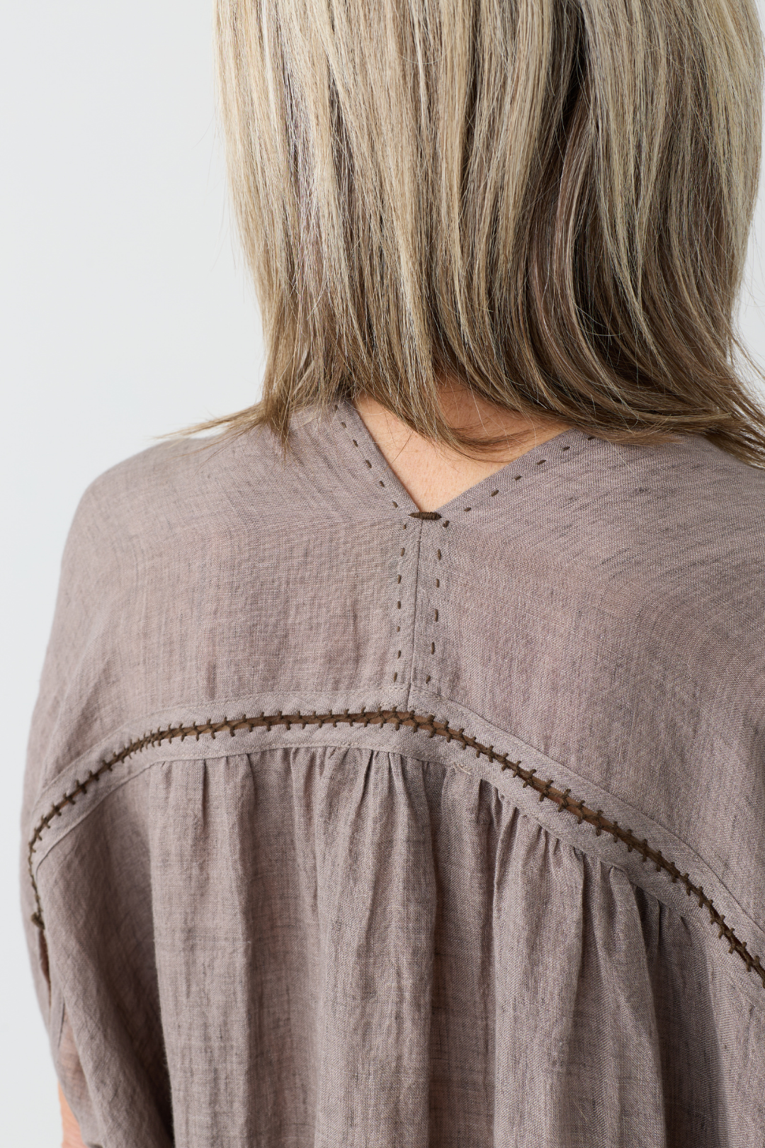 el2 Taupe Linen Tunic Dress 3013
